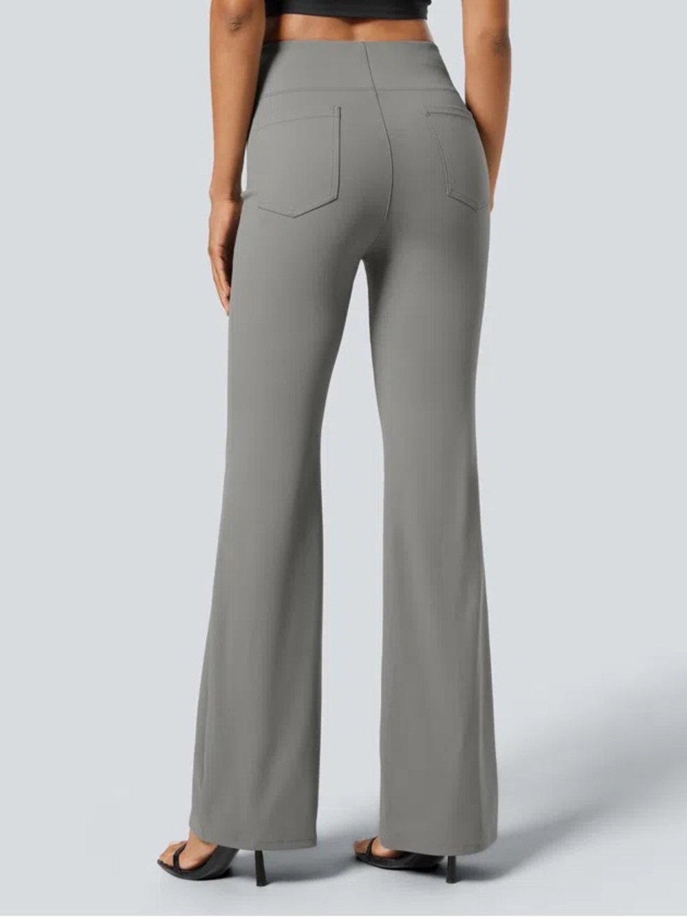 Halara Flex High Waisted Back Side Pocket Slight Flare Work Pants - Picture 2 of 7